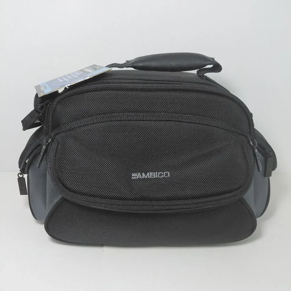 Ambico Black Nylon Camera/Camcorder Carry Case Shoulder Strap Padded Adjust NEW